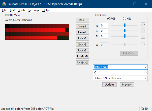Jotaro C in PalMod with mapping palette