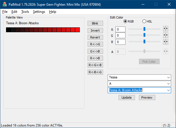 Tessa Broom Attacks in PalMod with mapping palette