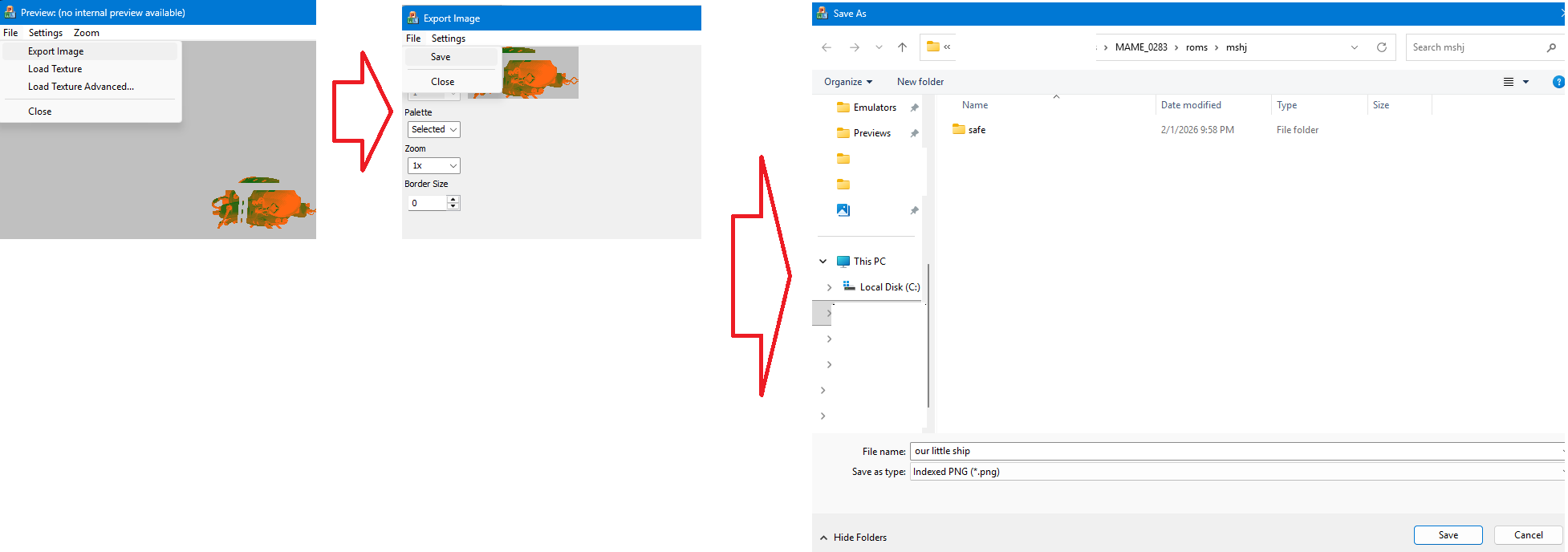 export the preview